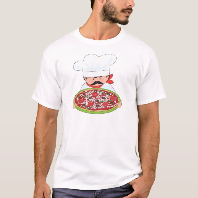 Chef and Pizza T-Shirt (Front)