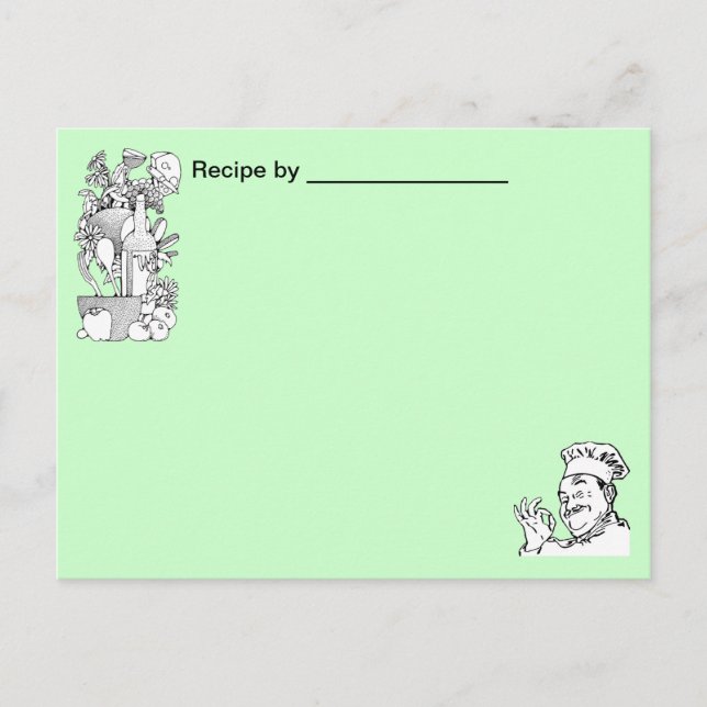 Chef Approved Food Recipe Blank Card (Front)