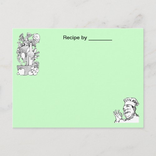 Chef Approved Food Recipe Blank Card