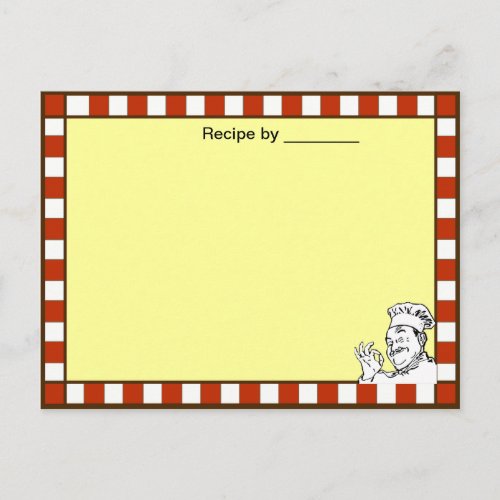Chef Approved Recipe Blank Card