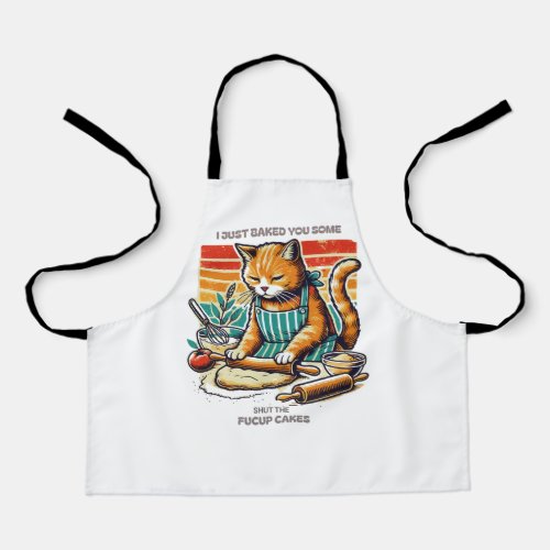 Chef Apron with Cat Baking Cup Cakes