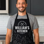 Chef Apron with Custom Name Men Personalized Gifts<br><div class="desc">Chef Apron with Custom Name Men Personalized Gifts
If you need any design assistance please contact us. We respond quickly.  This editable template is perfect for small and medium businesses.</div>