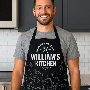 Chef Apron with Custom Name Men Personalized Gifts