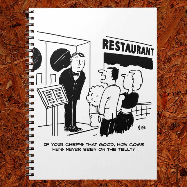 Chef at Restaurant Not Been on Television Cartoon Notebook (Creator Uploaded)