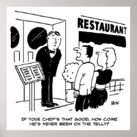 Chef at Restaurant Not Been on Television Cartoon
