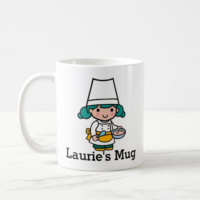 Chef / Baker Girl in Apron cooking Coffee Mug (Left)