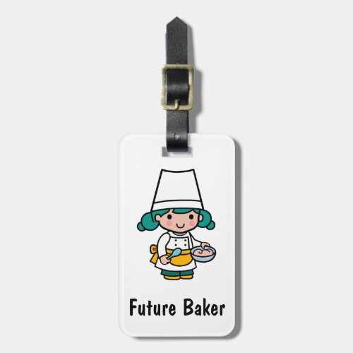 Chef Baker Girl in Apron cooking Luggage Tag