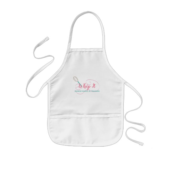 Chef Baker Whisk Bakery Swirls Kids' Apron (Front)