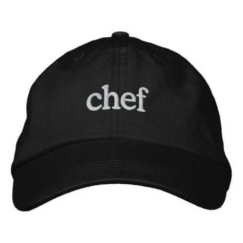 Chef Basic Embroidered Black Cap Template