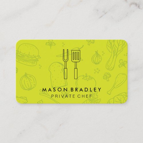 Chef  BBQ Cooking ware  Food Pattern Business Card