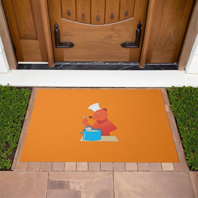 Chef Bear Cooking Soup Fun Animal Kitchen  Doormat (Creator Uploaded)