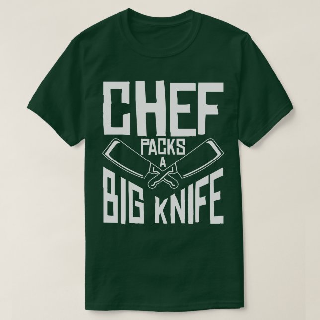 Chef Big Knife Slicing Cooking Meals  T-Shirt (Design Front)