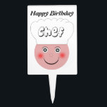 Chef Birthday Cake Topper<br><div class="desc">Chef Cake Topper. This fun chef design makes a great gift for any chef lover. Customizable with any text of your choice. Design © www.justbyjulie.com</div>
