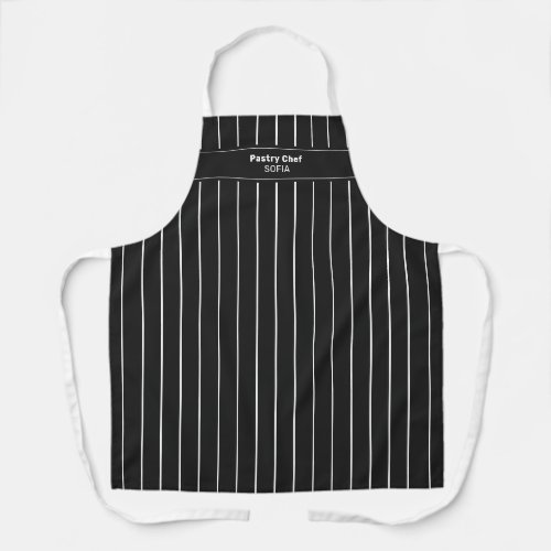 Chef Black and White Stripes Apron