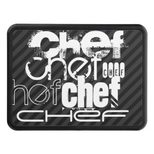 Chef; Black & Dark Gray Stripes Hitch Cover