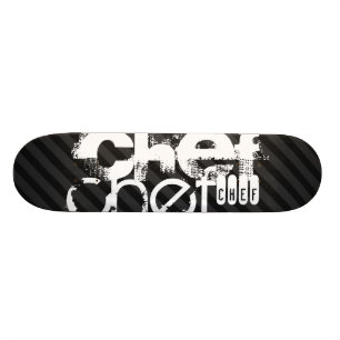 Chef; Black & Dark Gray Stripes Skateboard Deck