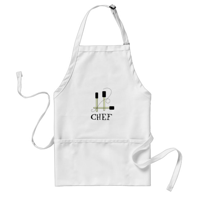 Chef - Black Spatulas Adult Apron (Front)