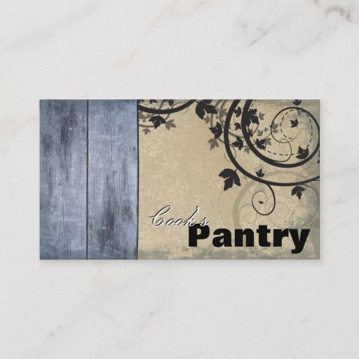 Customizable Chef Business Card - Vintage Barn Board &amp; Vines
