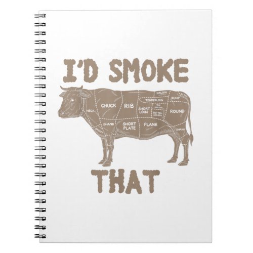 Chef Butcher Cook Bbq Id Smoke That Cow Beef Funn Notebook