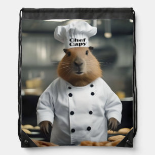 "Chef Capy: The Pastry Chef Capybara Extraordinair Drawstring Bag
