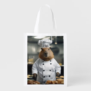 "Chef Capy: The Pastry Chef Capybara Extraordinair Grocery Bag