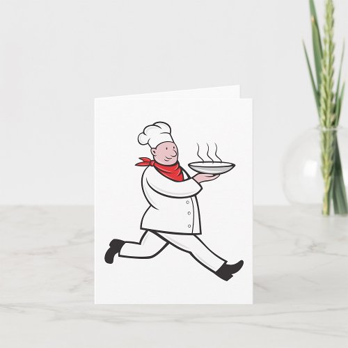Chef Carrying Food Note Cards