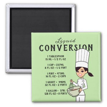 Chef Cartoon Magnetic Liquids Convertion Chart Magnet by ShopDesigns at Zazzle