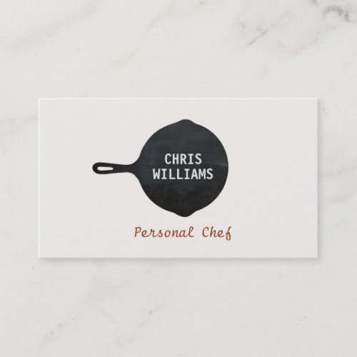 Chef Cast Iron Frying Pan Country Cooking Business Card