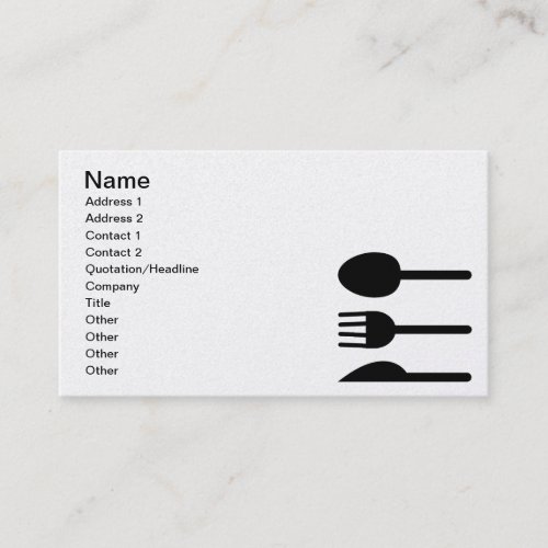 Chef Caterer Restaurateur Business Black Business Cards