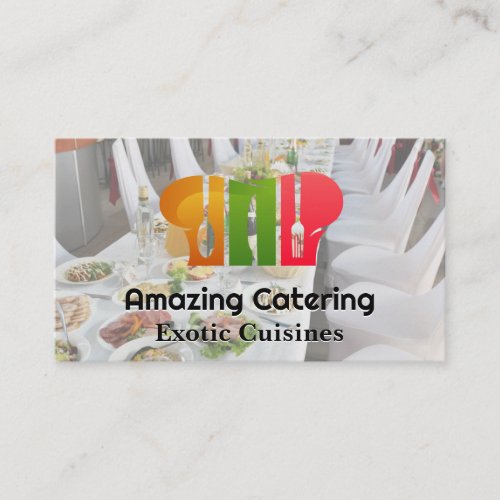 Chef Catering Logo  Banquet Setting Business Card