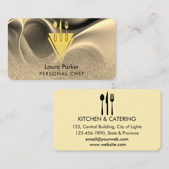Chef Catering Restaurant Kitchen Tools Personal  Business Card (Front/Back)