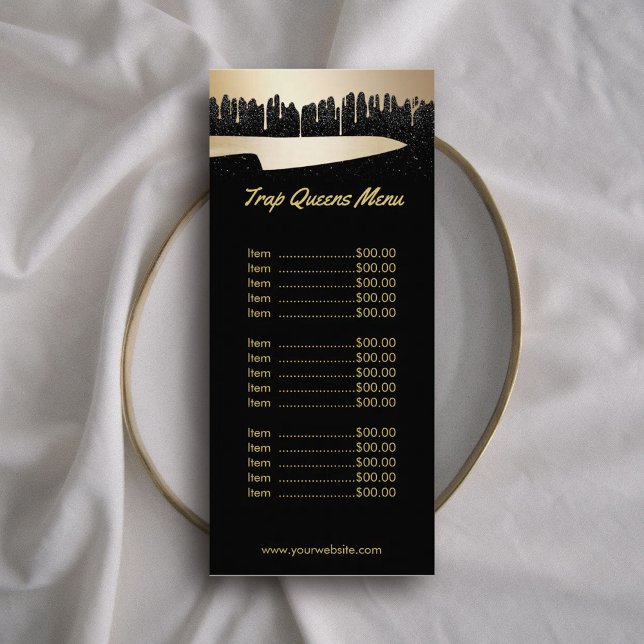 Chef Catering Restaurant Modern Black & Gold Menu (Creator Uploaded)