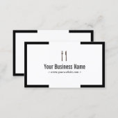 Chef Catering Restaurant Modern Border Business Card (Front/Back)