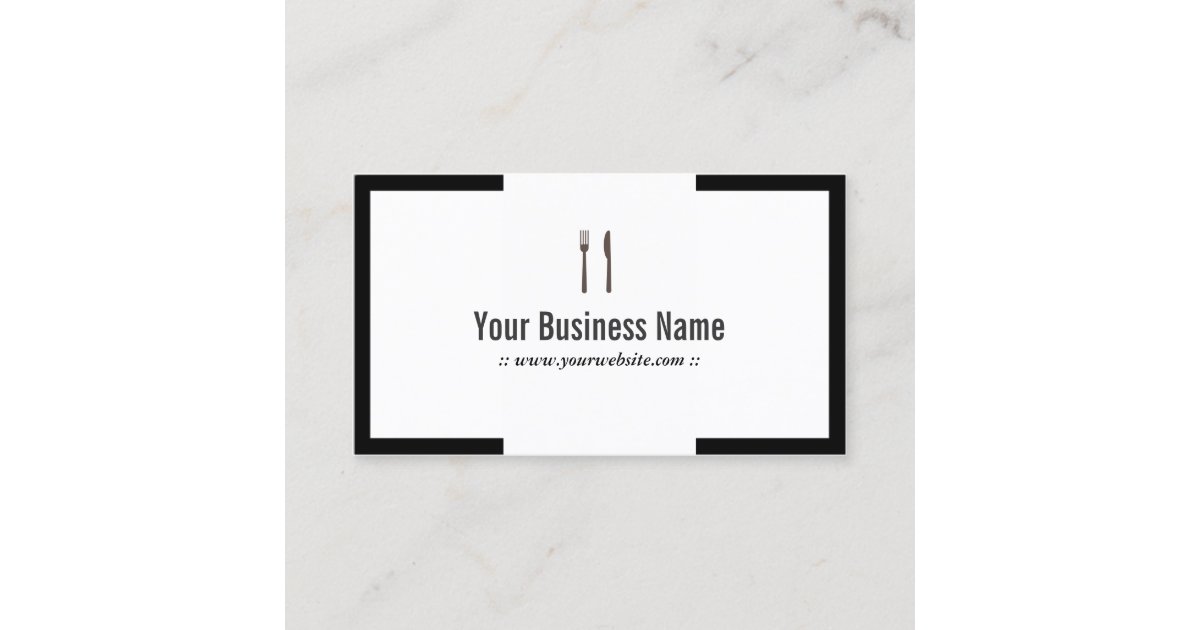 Chef Catering Restaurant Modern Border Business Card Zazzle Com