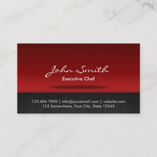 Stylish Red Stage Chef Business Card