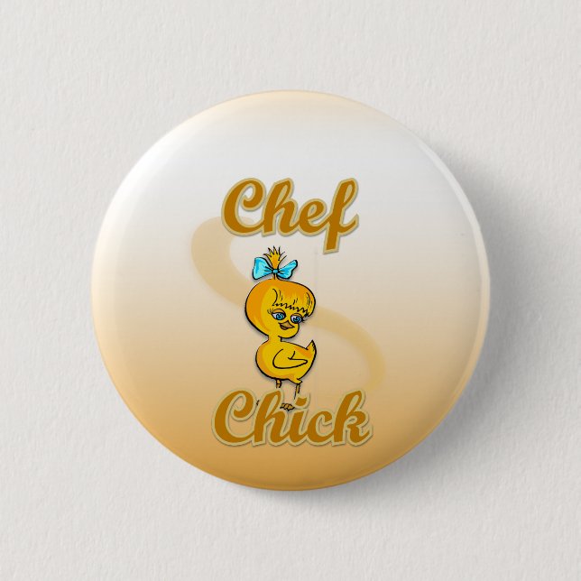 Chef Chick Pinback Button (Front)