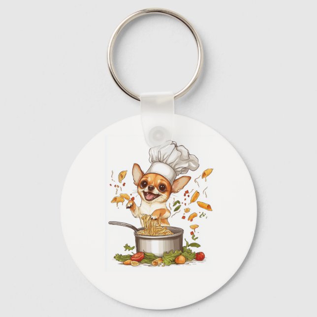 Chef Chihuahua � Culinary Dog Master Keychain (Front)
