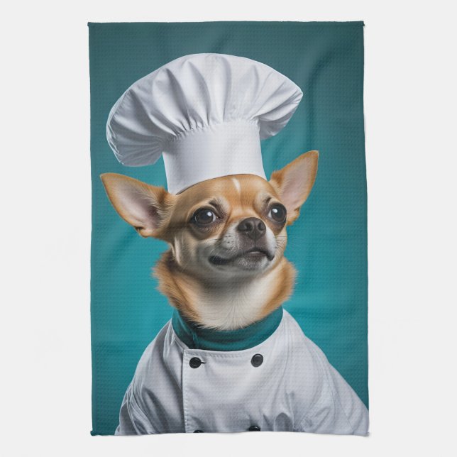 Chef Chihuahua Kitchen Towel (Vertical)