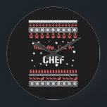 Chef Christmas Shirts Large Clock<br><div class="desc">Chef Christmas Shirts</div>