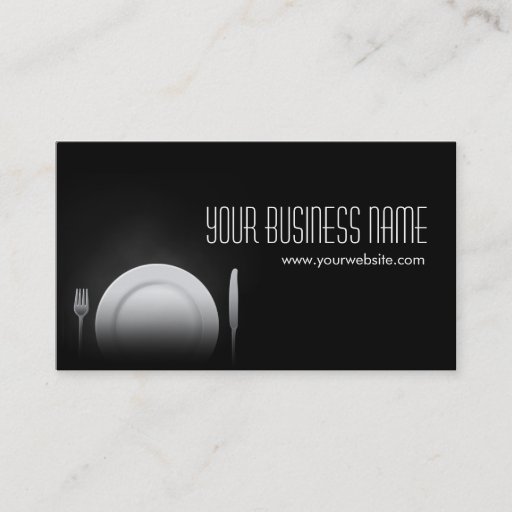 Customizable Classy Dining Tools Catering/Chef Business Card