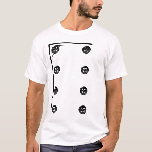 Chef coat with button stitches light color t_shirt