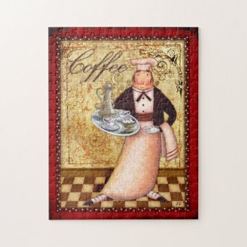 Chef Coffee Jigsaw Puzzle by AuraEditions at Zazzle