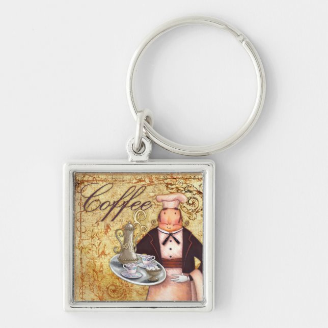 Chef Coffee Keychain (Front)