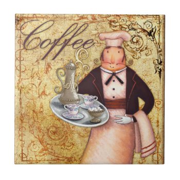 Chef Coffee Tile by AuraEditions at Zazzle