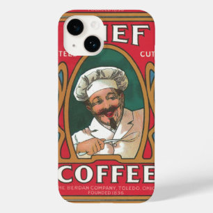 Chef coffee vintage art nouveau elegant red Case-Mate iPhone 14 case