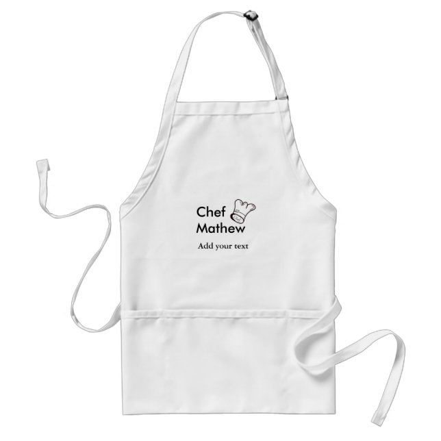 Chef cook add name text men kitchen bakery  adult apron (Front)