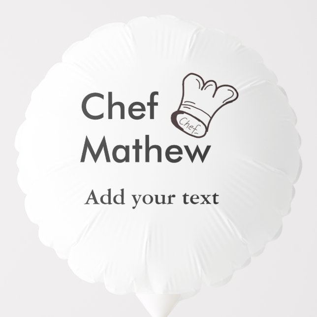 Chef cook add name text men kitchen bakery  balloon (Front)