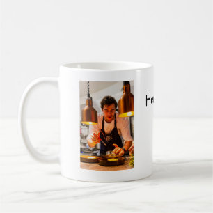 Chef cook add name text men kitchen bakery coffee mug
