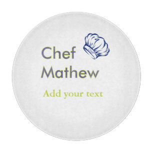 Chef cook add name text men kitchen bakery cutting board