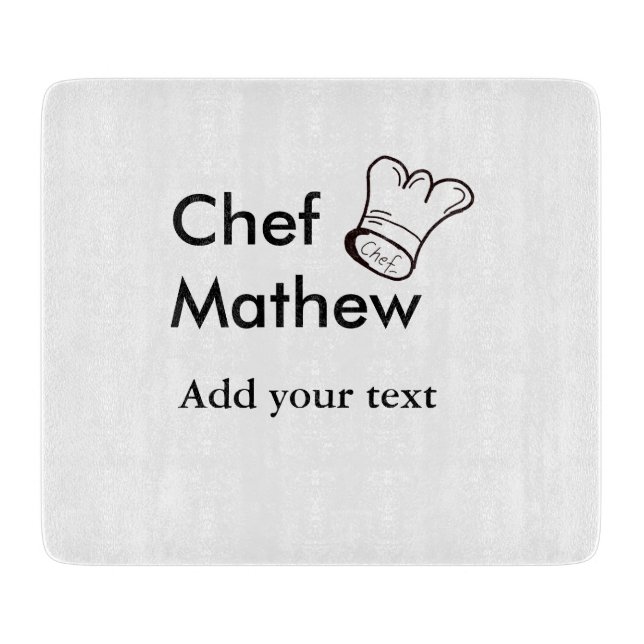 Chef cook add name text men kitchen bakery  cutting board (Front)